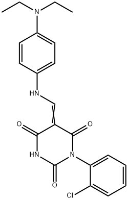 (5Z)-1-(2-chlorophenyl)-5-[[4-(diethylamino)anilino]methylidene]-1,3-diazinane-2,4,6-trione Structure