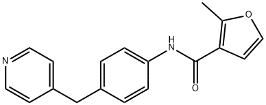 2-methyl-N-[4-(pyridin-4-ylmethyl)phenyl]furan-3-carboxamide 化学構造式