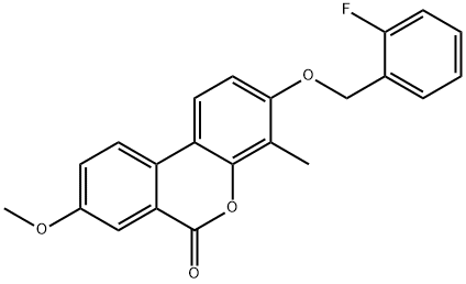3-[(2-fluorophenyl)methoxy]-8-methoxy-4-methylbenzo[c]chromen-6-one Structure