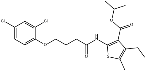propan-2-yl 2-[4-(2,4-dichlorophenoxy)butanoylamino]-4-ethyl-5-methylthiophene-3-carboxylate Structure