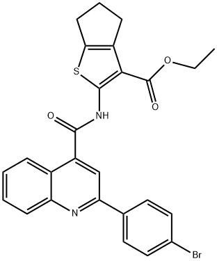 ethyl 2-[[2-(4-bromophenyl)quinoline-4-carbonyl]amino]-5,6-dihydro-4H-cyclopenta[b]thiophene-3-carboxylate Structure