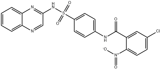 5-chloro-2-nitro-N-[4-(quinoxalin-2-ylsulfamoyl)phenyl]benzamide 化学構造式