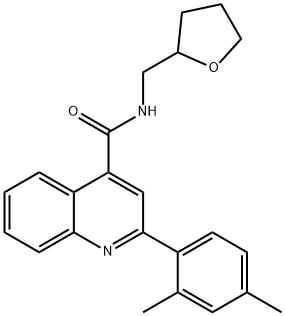 2-(2,4-dimethylphenyl)-N-(oxolan-2-ylmethyl)quinoline-4-carboxamide 结构式