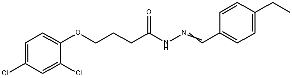 4-(2,4-dichlorophenoxy)-N-[(E)-(4-ethylphenyl)methylideneamino]butanamide Structure