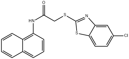2-[(5-chloro-1,3-benzothiazol-2-yl)sulfanyl]-N-naphthalen-1-ylacetamide,399009-17-7,结构式