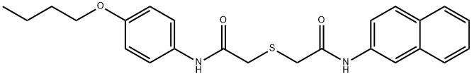 N-(4-butoxyphenyl)-2-[2-(naphthalen-2-ylamino)-2-oxoethyl]sulfanylacetamide Structure