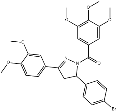 [3-(4-bromophenyl)-5-(3,4-dimethoxyphenyl)-3,4-dihydropyrazol-2-yl]-(3,4,5-trimethoxyphenyl)methanone Structure