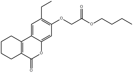 butyl 2-[(2-ethyl-6-oxo-7,8,9,10-tetrahydrobenzo[c]chromen-3-yl)oxy]acetate Struktur