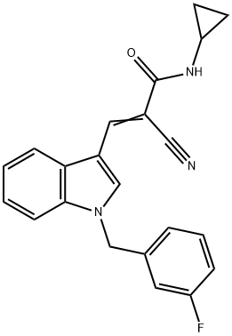 (E)-2-cyano-N-cyclopropyl-3-[1-[(3-fluorophenyl)methyl]indol-3-yl]prop-2-enamide Structure