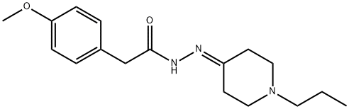 2-(4-methoxyphenyl)-N-[(1-propylpiperidin-4-ylidene)amino]acetamide 结构式