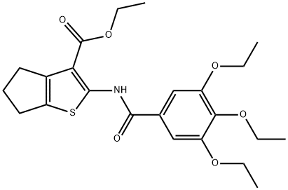 ethyl 2-[(3,4,5-triethoxybenzoyl)amino]-5,6-dihydro-4H-cyclopenta[b]thiophene-3-carboxylate Structure