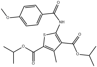 dipropan-2-yl 5-[(4-methoxybenzoyl)amino]-3-methylthiophene-2,4-dicarboxylate 化学構造式