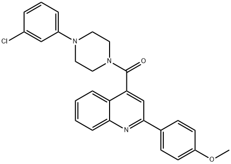 [4-(3-chlorophenyl)piperazin-1-yl]-[2-(4-methoxyphenyl)quinolin-4-yl]methanone Structure