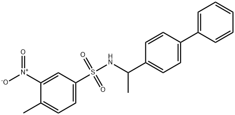 4-methyl-3-nitro-N-[1-(4-phenylphenyl)ethyl]benzenesulfonamide Structure