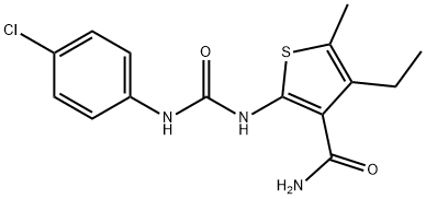 2-[(4-chlorophenyl)carbamoylamino]-4-ethyl-5-methylthiophene-3-carboxamide Structure