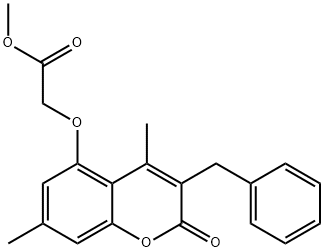 methyl 2-(3-benzyl-4,7-dimethyl-2-oxochromen-5-yl)oxyacetate Struktur