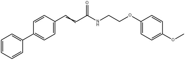 (E)-N-[2-(4-methoxyphenoxy)ethyl]-3-(4-phenylphenyl)prop-2-enamide,428839-98-9,结构式
