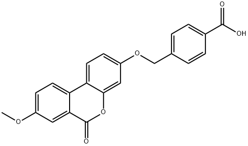 4-[(8-methoxy-6-oxobenzo[c]chromen-3-yl)oxymethyl]benzoic acid Structure