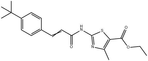 ethyl 2-[[(E)-3-(4-tert-butylphenyl)prop-2-enoyl]amino]-4-methyl-1,3-thiazole-5-carboxylate 结构式