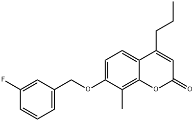 7-[(3-fluorophenyl)methoxy]-8-methyl-4-propylchromen-2-one Structure