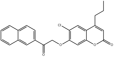 6-chloro-7-(2-naphthalen-2-yl-2-oxoethoxy)-4-propylchromen-2-one 结构式