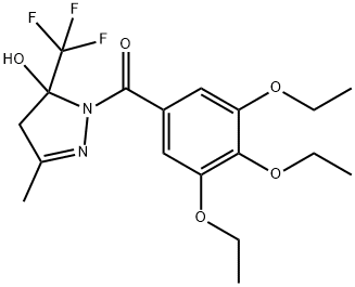 [5-hydroxy-3-methyl-5-(trifluoromethyl)-4H-pyrazol-1-yl]-(3,4,5-triethoxyphenyl)methanone Structure