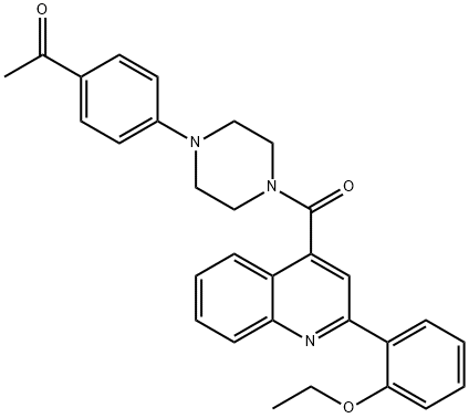 1-[4-[4-[2-(2-ethoxyphenyl)quinoline-4-carbonyl]piperazin-1-yl]phenyl]ethanone Structure