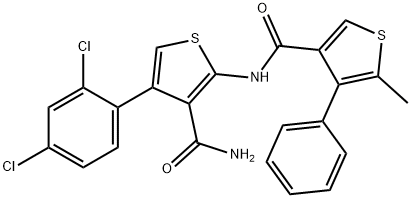 4-(2,4-dichlorophenyl)-2-[(5-methyl-4-phenylthiophene-3-carbonyl)amino]thiophene-3-carboxamide Structure