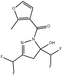 [3,5-bis(difluoromethyl)-5-hydroxy-4H-pyrazol-1-yl]-(2-methylfuran-3-yl)methanone Structure