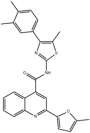 N-[4-(3,4-dimethylphenyl)-5-methyl-1,3-thiazol-2-yl]-2-(5-methylfuran-2-yl)quinoline-4-carboxamide Structure