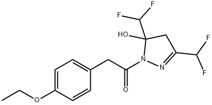 1-[3,5-bis(difluoromethyl)-5-hydroxy-4H-pyrazol-1-yl]-2-(4-ethoxyphenyl)ethanone Structure