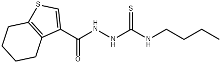 1-butyl-3-(4,5,6,7-tetrahydro-1-benzothiophene-3-carbonylamino)thiourea 结构式