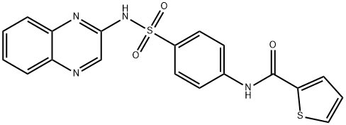 N-[4-(quinoxalin-2-ylsulfamoyl)phenyl]thiophene-2-carboxamide 结构式