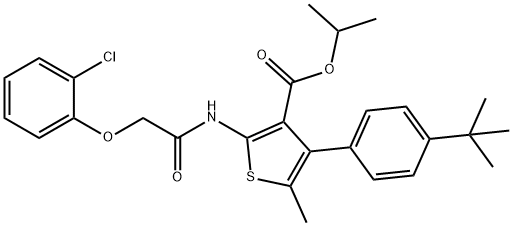 propan-2-yl 4-(4-tert-butylphenyl)-2-[[2-(2-chlorophenoxy)acetyl]amino]-5-methylthiophene-3-carboxylate Struktur