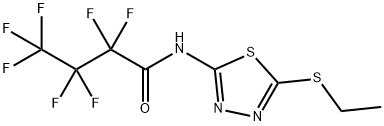 N-(5-ethylsulfanyl-1,3,4-thiadiazol-2-yl)-2,2,3,3,4,4,4-heptafluorobutanamide Struktur