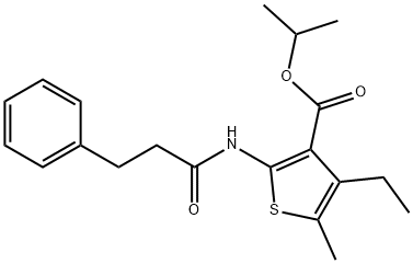 propan-2-yl 4-ethyl-5-methyl-2-(3-phenylpropanoylamino)thiophene-3-carboxylate Structure