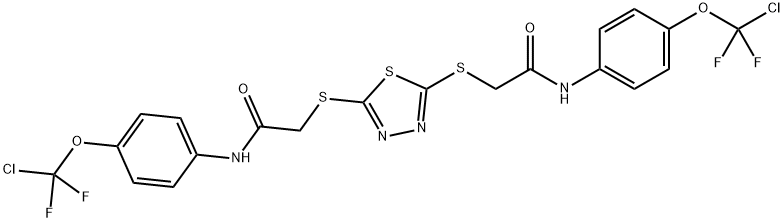 2-[[5-[2-[4-[chloro(difluoro)methoxy]anilino]-2-oxoethyl]sulfanyl-1,3,4-thiadiazol-2-yl]sulfanyl]-N-[4-[chloro(difluoro)methoxy]phenyl]acetamide,442641-59-0,结构式