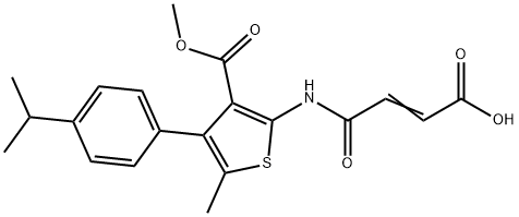 (E)-4-[[3-methoxycarbonyl-5-methyl-4-(4-propan-2-ylphenyl)thiophen-2-yl]amino]-4-oxobut-2-enoic acid Structure