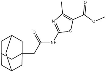 methyl 2-[[2-(1-adamantyl)acetyl]amino]-4-methyl-1,3-thiazole-5-carboxylate 化学構造式