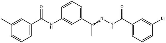 N-[3-[(E)-N-[(3-bromobenzoyl)amino]-C-methylcarbonimidoyl]phenyl]-3-methylbenzamide Structure