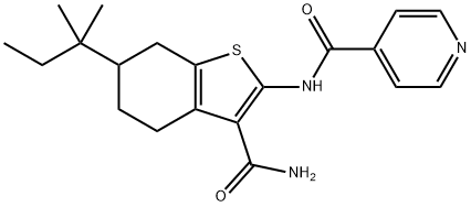 N-[3-carbamoyl-6-(2-methylbutan-2-yl)-4,5,6,7-tetrahydro-1-benzothiophen-2-yl]pyridine-4-carboxamide Structure