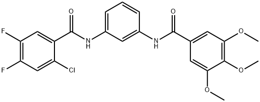 N-[3-[(2-chloro-4,5-difluorobenzoyl)amino]phenyl]-3,4,5-trimethoxybenzamide 结构式