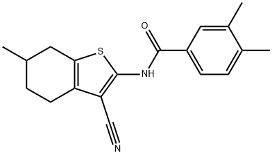 N-(3-cyano-6-methyl-4,5,6,7-tetrahydro-1-benzothiophen-2-yl)-3,4-dimethylbenzamide Structure