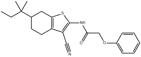 N-[3-cyano-6-(2-methylbutan-2-yl)-4,5,6,7-tetrahydro-1-benzothiophen-2-yl]-2-phenoxyacetamide,461027-36-1,结构式