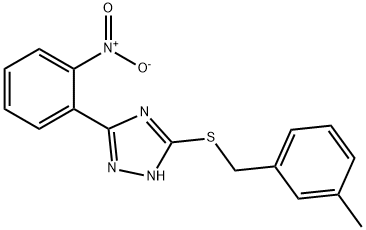 3-[(3-methylphenyl)methylsulfanyl]-5-(2-nitrophenyl)-1H-1,2,4-triazole 化学構造式