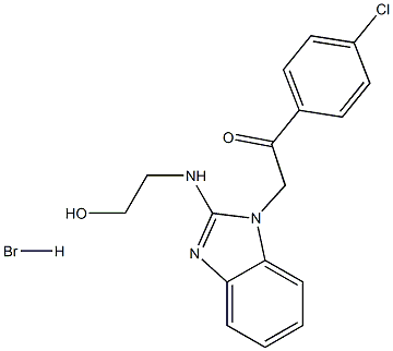 1-(4-chlorophenyl)-2-[2-(2-hydroxyethylamino)benzimidazol-1-yl]ethanone hydrobromide Struktur