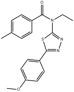 N-ethyl-N-[5-(4-methoxyphenyl)-1,3,4-thiadiazol-2-yl]-4-methylbenzamide 化学構造式