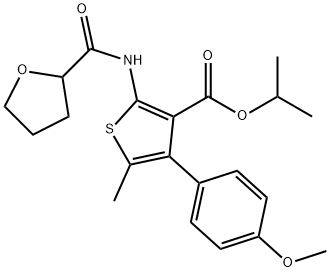 propan-2-yl 4-(4-methoxyphenyl)-5-methyl-2-(oxolane-2-carbonylamino)thiophene-3-carboxylate Struktur