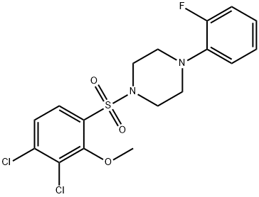 1-(3,4-dichloro-2-methoxyphenyl)sulfonyl-4-(2-fluorophenyl)piperazine Struktur