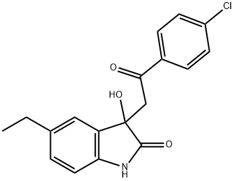 3-[2-(4-chlorophenyl)-2-oxoethyl]-5-ethyl-3-hydroxy-1H-indol-2-one Structure